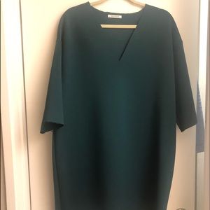 Zara forest green loose fit dress
